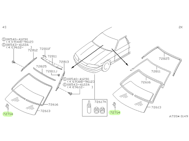 Nissan OEM Front Glass Spacer A (72714) - Image 2