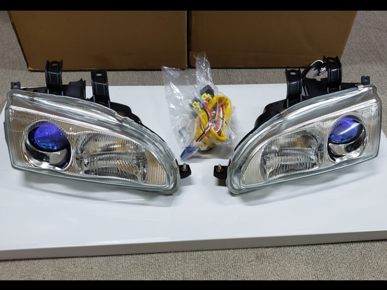 DENJI Gen1 Projector Headlight Set Black/Blue Clear/OEM RHD Civic EG