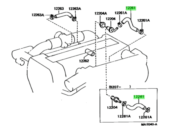 Toyota OEM Hose, Ventilation - 1JZGTE (12261)