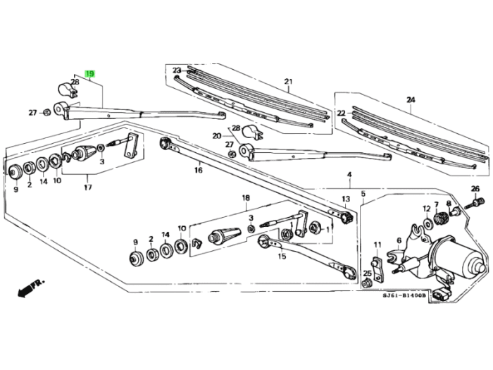 Honda OEM Wiper Arm - Acty (76600)
