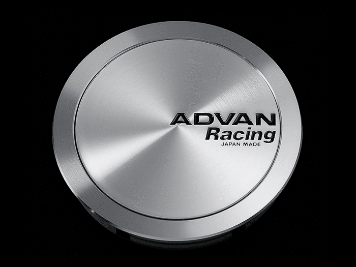 Yokohama Advan Racing Full Flat Optional Center Cap 63mm - Platinum Silver + Black Letters (PS)